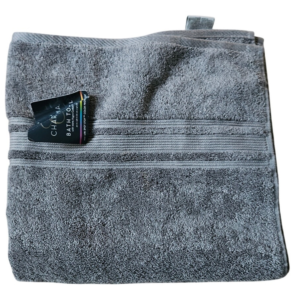 CHARISMA Luxury Bath Towel Gunmetal Gray 30 x 58" Soft Cotton Blend NEW Costco